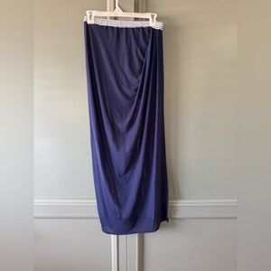 Hem & Thread Deep Blue Maxi Skirt with Striped Lining
